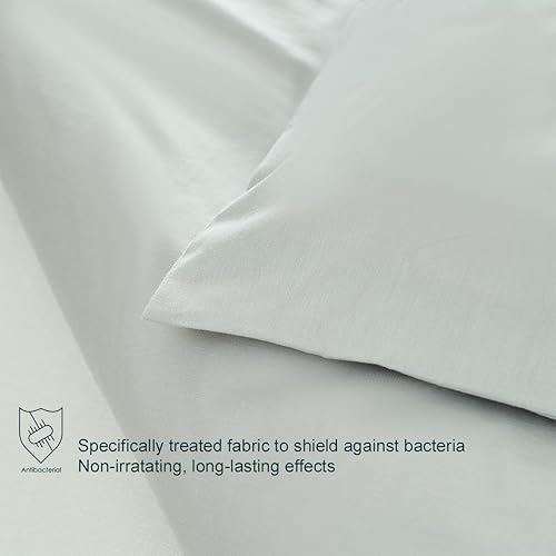 Sleepymoon Housse de couette, pour adulte, housse amovible, lavable, en coton gris clair, 152 x 203 cm, 100 % coton naturel - Nail Gallerys