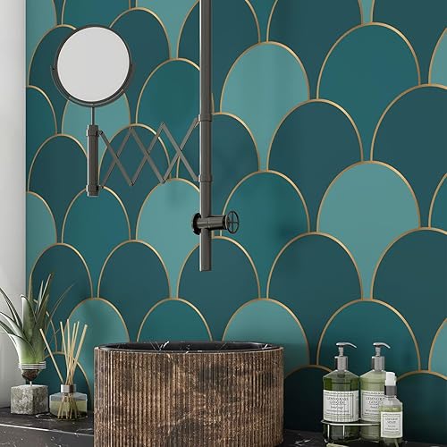 Lumalea Crédence adhésive Sticker pour Salle de Bain - Motif élégant 3617689617985 - Adhésif Brillant - 70x70 cm - Nail Gallerys