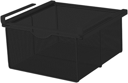 Colcolo Panier à tiroir coulissant suspendu, panier coulissant sous étagère, organisateur de tiroir, support de placard pour comptoir de chambre à coucher, Noir - Nail Gallerys