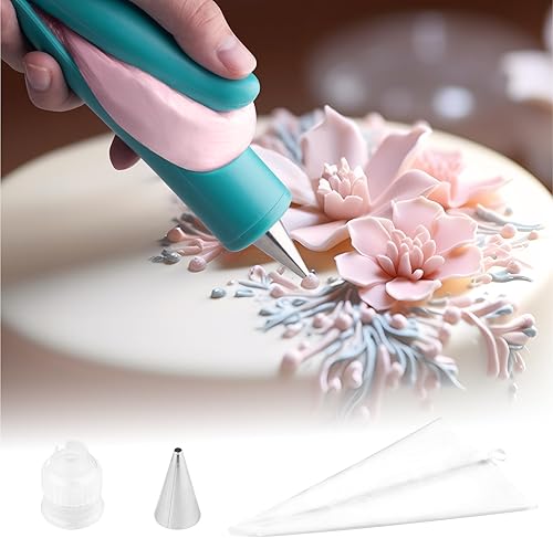 int!rend Cake Decorating Pen - Pastry Kit with 1 Decorative Pen, 1 Reusable Pastry Piping Bag, 1 Disposable Piping Bag, 2 Tips and 2 Couplers - Nail Gallerys