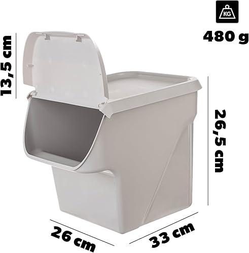 KADAX Boîte de rangement pour pommes de terre - 13 l - Pour le stockage des pommes de terre et des oignons - Gris clair - Nail Gallerys