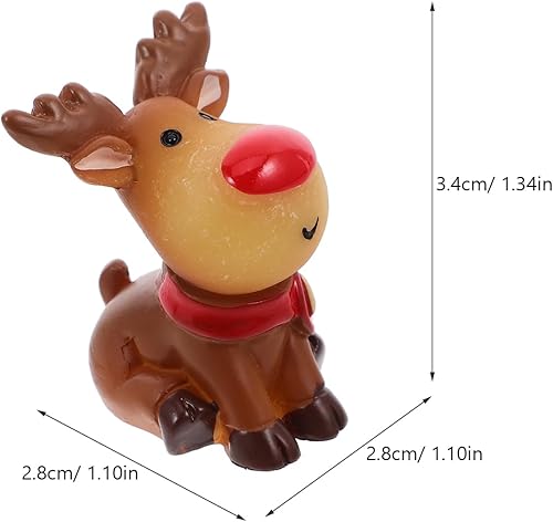 DOITOOL 5pcs Mini décorations de Cerfs de noël pour la Maison Ornements de wapitis de Noël Ornements de Bureau Ornement en résine de Wapiti pour décorations de Sapin de Noël Ornements (Style 1) - Nail Gallerys