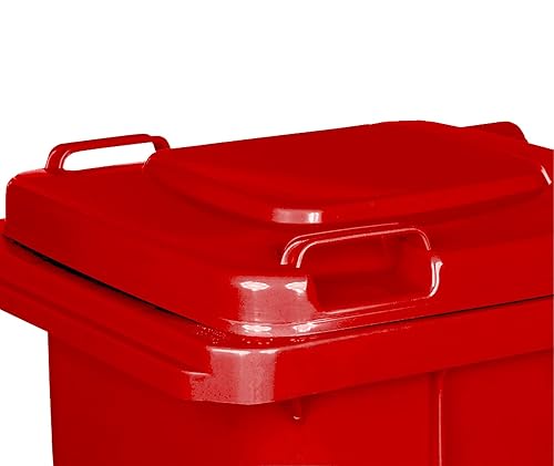 jestic Bidon chariot à déchets poubelle roues en caoutchouc plein silencieux pour collecte différenciée recyclage intérieur extérieur EN840 (120 litres, rouge) - Nail Gallerys