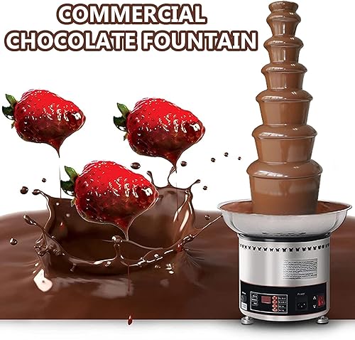 Grande tour à fondue au chocolat 7 couches 8 kg, fontaines à chocolat commerciales, machine à cascade de chocolat chaud en acier inoxydable – Assemblage facile pour nacho/fromage - Nail Gallerys