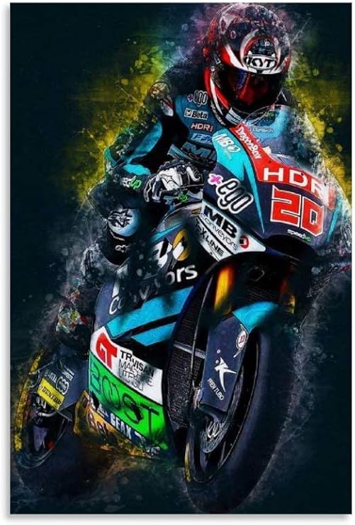 DZOEU Peinture diamant 5D à faire soi-même, affiche sur toile, Fabio Quartararo, kit de peinture diamant à faire soi-même, 30 x 40 cm - Nail Gallerys