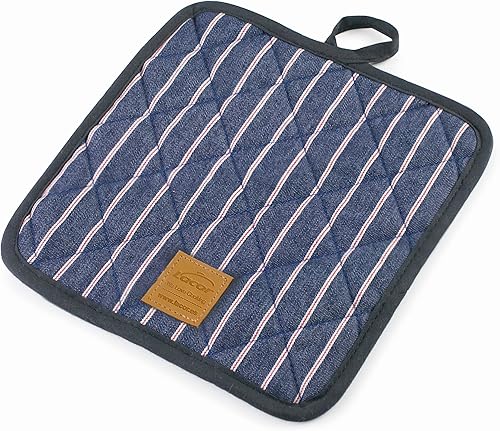 Lacor - 60044 - Mitaines Four Paris Collection, Résistant à la Chaleur, Sangle Suspendue, 20 x 20 cm, Bleu Marine - Nail Gallerys