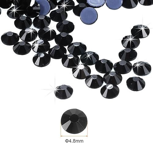 sourcing map SS20 Lot de 1 440 strass à dos plat en verre de cristal, strass à coller pour loisirs créatifs, vêtements et décoration (SS20, 4,8 mm, vert clair vif) - Nail Gallerys