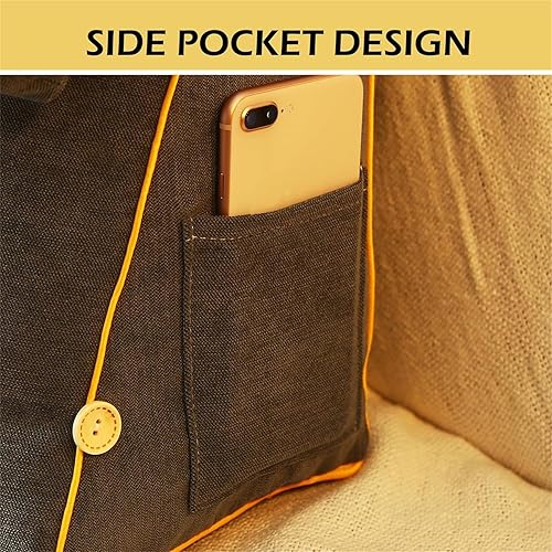 Coussin de Lecture Triangles, Coussin de Dossier Réglable avec Housse Amovible, Coussin Dossier Canapé, Coussin de Lecture en Mousse à Mémoire de Appui Tete Canape,Largeur Accrue (Laiteux,60*50*20cm) - Nail Gallerys