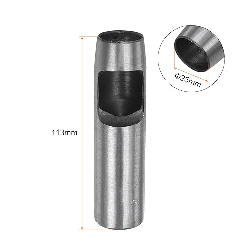 QUARKZMAN Poinçon Creux pour Cuir de 25 mm - Outil de Poinçonnage Rond pour Ceinture en Acier au Carbone - Poinçon Unique - Artisanat en Cuir - Papier - Tissu - Plastique - Matériau Souple - Nail Gallerys