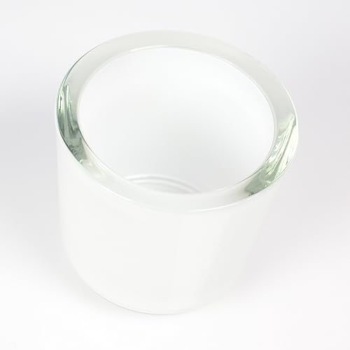 innaGLAS INNA-Glas Bougeoir - Photophore en Verre Nick, Blanc, 8cm, Ø 8cm - Photophore Rond - Verre à Bougie - Nail Gallerys