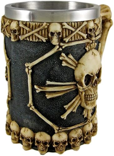 Taisuko grand squelette Croix OS tête de mort bière Stein Tankard tasse à café boisson tasse - Nail Gallerys