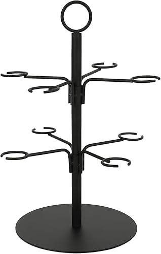 Yoviline Tour de boissons - Arbre de service pour cocktails, boissons, vin, 2 étages et 8 verres - Support en métal pour fêtes, mariages, pubs, fêtes de famille - Nail Gallerys