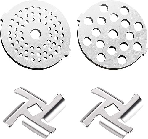 SHEAWA Kit de Remplacement pour Hachoir Viande Électrique 2Pcs Lame de Hachoir à Viande 2PCS Plaques de broyage 5# 7# - Nail Gallerys