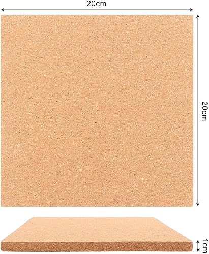LDXDRU Lot de 8 dessous de plat carrés en liège - Diamètre : 20 cm - Résistants à la chaleur - Pour casseroles, bols, ustensiles de cuisine - Nail Gallerys