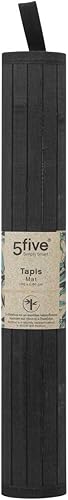 Five - Tapis de Bain Lattes en Bambou Noir 50 x 80 cm - Nail Gallerys