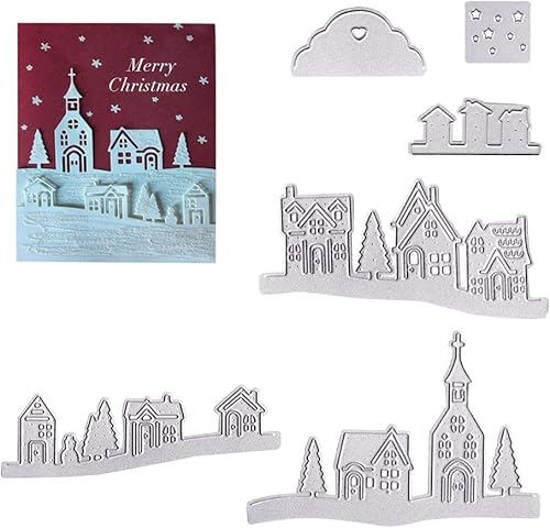 UYUYong Matrices de Découpe pour Scrapbooking Modèle Poinçonnage Métal Maison Matrices de Découpes Matrices de Coupe pour DIY Gaufrage Carte Décor Album Photo -Argent - Nail Gallerys