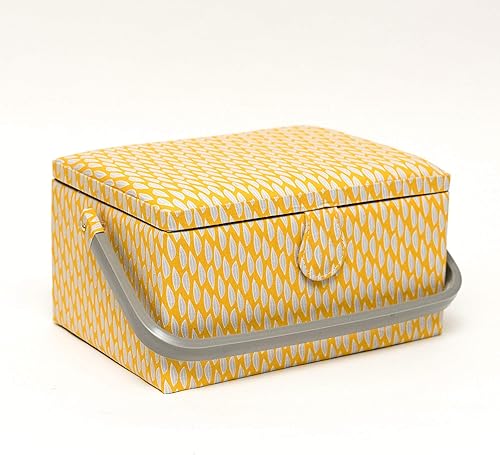 Korbond Panier à Couture Moyen Modèle Feuille Jaune 14,5 x 19 x 26 cm - Nail Gallerys
