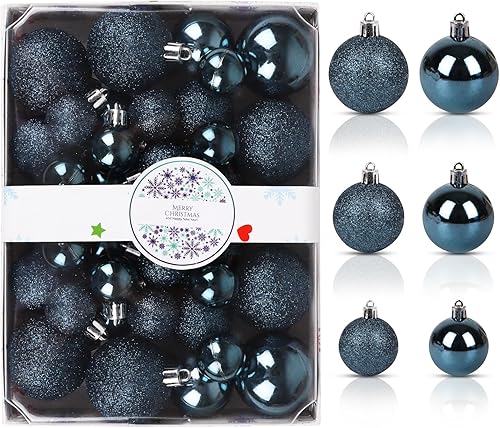 SULOLI Lot de Boules de Noël à Suspendre，Ensemble de Décoration Boules de Noël pour Pendentifs de Sapin de Noël (44pcs Rouge Vert Blanc) - Nail Gallerys