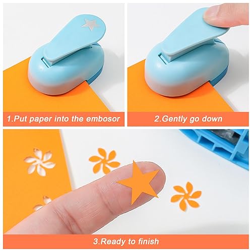 Sporgo Lot de 6 perforatrices à papier : en forme de cœur et d'étoile, 3 tailles, perforatrices à motif, pour bricolage, scrapbooking, album photo, bricolage, cartes de vœux (10 mm, 15 mm, 25 mm) - Nail Gallerys