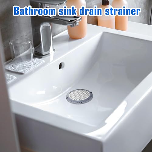 Ouligay Filtre à cheveux pour douche, filtre de vidange de douche, couvercle de vidange en maille, écran de vidange de douche pour évier de salle de bain (acier inoxydable plat et silicone) - Nail Gallerys