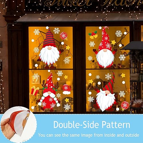 Décoration Noël DIY Stickers Noel Fenetre Réutilisable Decoration Noel Fenetre Statique, Flocon de Neige Decoration, Stickers Noël Fenêtre Électrostatique, DIY Autocollant Noel pour Fenetre - Nail Gallerys