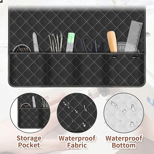 Boczif Tapis de machine à coudre pour table, Tapis de couture avec 4 poches, Rangement d'accessoires, Tapis de transport pour machine à coudre pour cours et décoration - Nail Gallerys