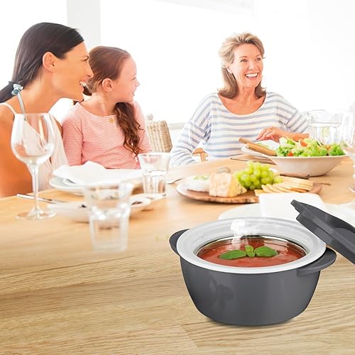 MAXXMEE Bol Isotherme Micro-Ondes en Plastique Blanc/Gris 450 ML - Nail Gallerys