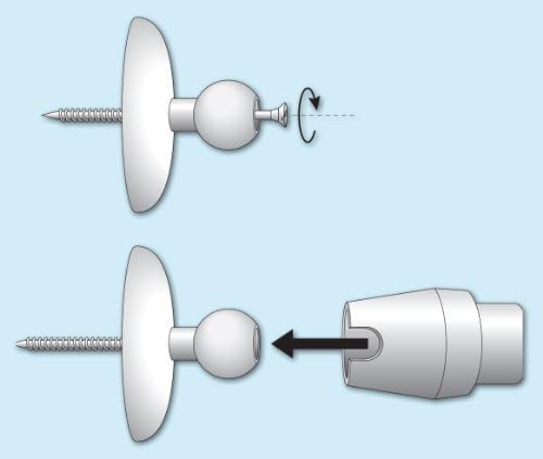 Support mural de rideau - Diamètre : 27 mm - Pour rideau de douche, rideau mural - Adaptateur de tige d’angle muralAdaptateur pour tige d’angle Argenté brillant - Nail Gallerys