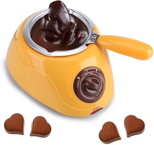 DEWIN Fondoir à Chocolat - Chocolat Fondant électrique Chocolat Bonbons Fondoir Machine Outil de Cuisine avec Ensemble de Moules Bricolage(Jaune) - Nail Gallerys