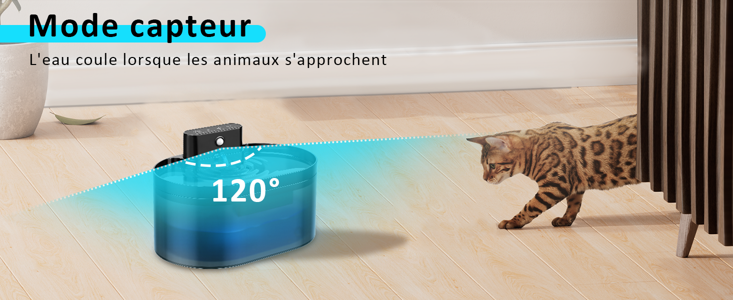 Fontaine à eau sans fil pour chat