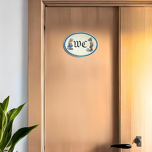 Kaltner Präsente Idée cadeau - Plaque de porte au design antique - Article de décoration pour toilettes (18 x 13 cm) - Multicolore - Nail Gallerys