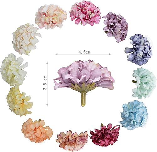 Lot de 40 Fleurs en Soie - Fleurs d'hortensia artificielles - Tête de Fleurs - Marguerite Artificielle pour Le Bricolage, Le Scrapbooking, Les Mariages, Les fêtes, la décoration de la Maison - Nail Gallerys