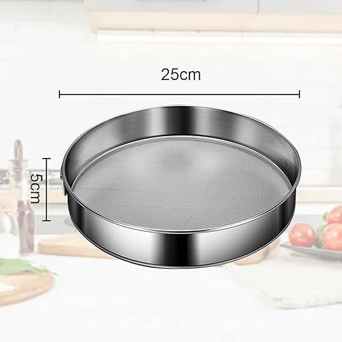 ANTHYTA Tamis à Farine en Acier Inoxydable, 25cm Tamis de Pâtisserie, Tamis de Cuisine Maille Fine, Passoire à Farine Professionnel, Tamiseur de Farine pour Gâteaux, Légumes, Farine, Pâtes - Nail Gallerys