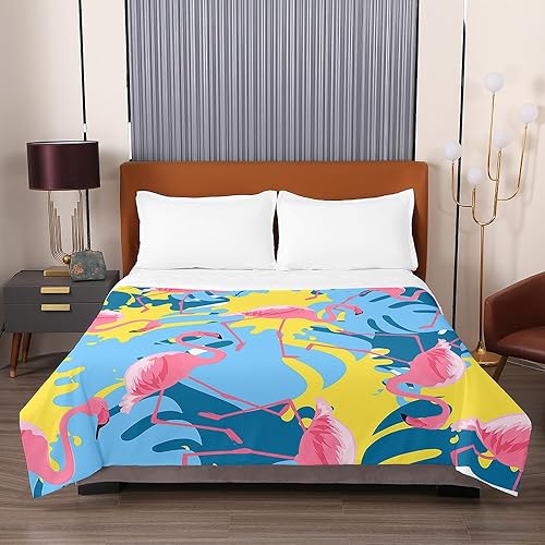 Highdi Bedding Couette Modèle de Flamant Rose, Ete Douce Microfibre Couette, Couette Imprimée, Poids Léger Couette Enfant, pour Couette 2 Personnes (200x230cm,Cactus) - Nail Gallerys