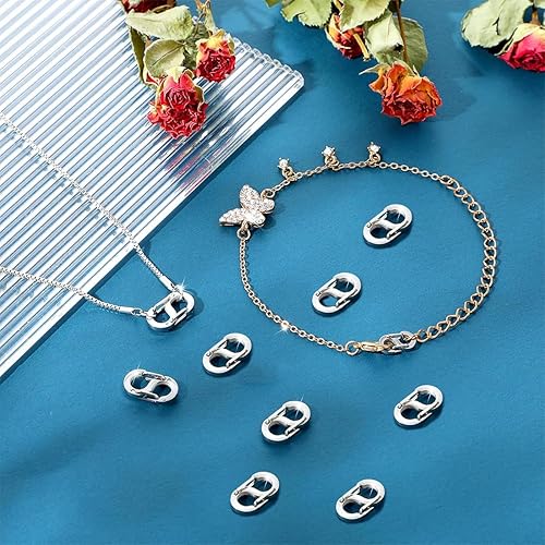 Lot de 5 fermoir bracelet, fermoir collier, fermoirs mousquetons à double ouverture, fermoirs à double ouverture pour collier et colliers en acier inoxydable, pour collier et bracelet (Or) - Nail Gallerys