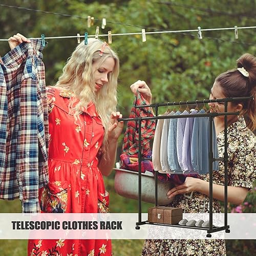 ZHUMCCY Porte Vêtements Pliable Robuste, Portant À Vêtements Portable Sur Roulettes Porte Vêtements Autoportant Support Pour Vêtements À Suspendre Pour Manteaux, Robes, Chaussure - Nail Gallerys
