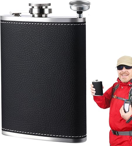 Flasque à boire, flacons à alcool | Flasque de hanche en acier inoxydable, flacon d'alcool de 8 oz avec entonnoir | Flacon de liqueur à paillettes Portable, Pot à boire anti-fuite pour le whisky - Nail Gallerys