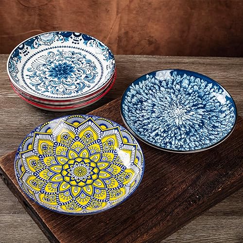 Lot De 6 Assiettes Plates En Céramique,17.8cm Porcelaine Assiettes Plates,Vaisselle Pour 6 Personnes, Vaisselle Pour Lave-Vaisselle Et Micro Ondes, Assiettes à Petit DéJeuner (17.8cm) - Nail Gallerys