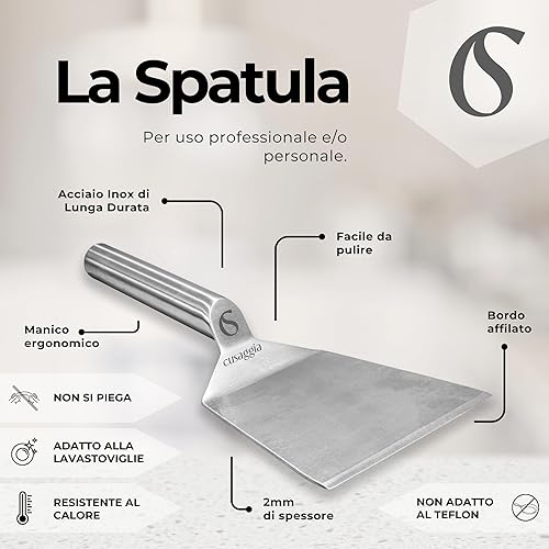 Cussaggia Spatule Plancha Accessoire Barbecue Gaz - Smash Burger - Ustensiles De Cuisine Inox - Accessoires Brasero Grille Exterieur - Spatules Metal Pour Planche Rectangulaire Hamburger Steak - Nail Gallerys