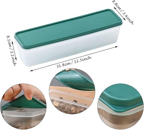 Kalsey 2 Pièces Boîte à Spaghettis, Boîte de Rangement pour Aliments,Récipients pour Aliments, Conteneurs de Nouilles, Récipient pour Spaghetti avec Couvercle pour Céréales, Pâtes, Céréales (Vert) - Nail Gallerys