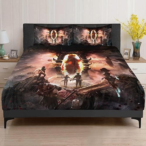 Clair Obscur Parure de lit pour enfant avec housse de couette 135 x 200 cm et taie d'oreiller Expedition 33 - En microfibre - Décoration de chambre à coucher et lit d'adolescent - Article de fan - Nail Gallerys