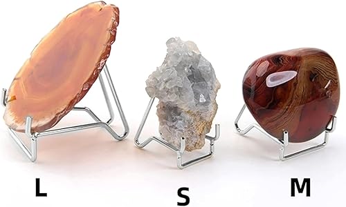 Psdndeww Chevalet de présentation en métal pour pierres précieuses minérales, minéraux, fossiles, géode de roche, support en métal - Nail Gallerys