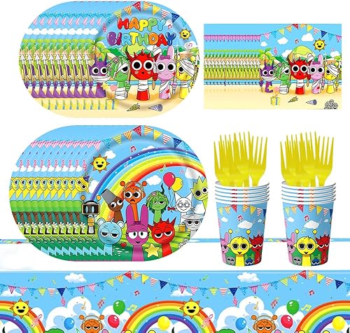 Sprun-ki Anniversaires Vaisselle 61pcs Sprun-ki Vaisselle De Fête,Anniversaires Décorations,Décoration De Nappe Vaisselle De Fête, Party Decoration,Pour Anniversaires à Thème Girl Or Boy - Nail Gallerys