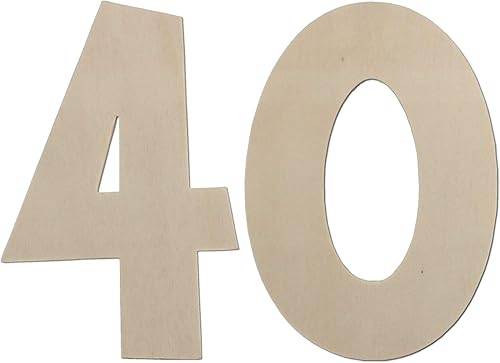 Chiffres décoratifs - Décoration d'anniversaire 40 ans en bois - Idées de cadeaux d'anniversaire ou comme décoration de table de fête (10 cm) - Nail Gallerys