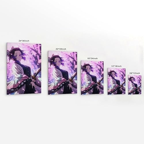 nuomesc Demon Slayer Shinobu Poster au personnage de Kocho Peinture décorative sur toile Art mural pour salon, chambre à coucher, 30 x 45 cm - Nail Gallerys