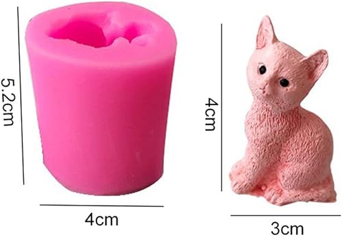 ABenxxou Silastic Mold Moule 3D Petit Chat Moule DIY Moule en Silicone pour la fabrication de gâteaux, savons, pudding, pralines et autres artisanat - Nail Gallerys