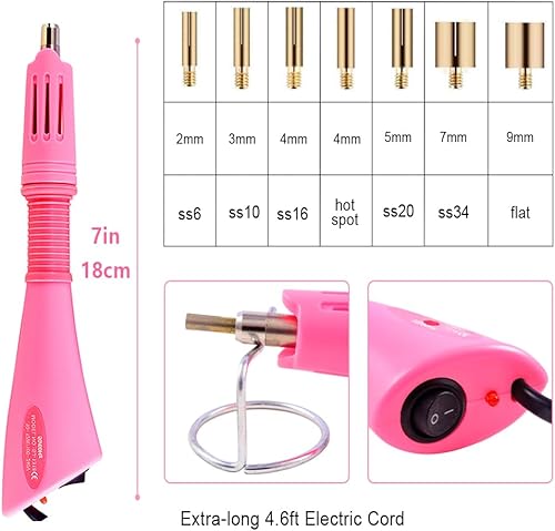 Blinginbox SS10 Boîte de 6 000 strass thermocollants de différentes tailles pour vêtements, avec applicateur Hotfix (assortiment de couleurs) - Nail Gallerys