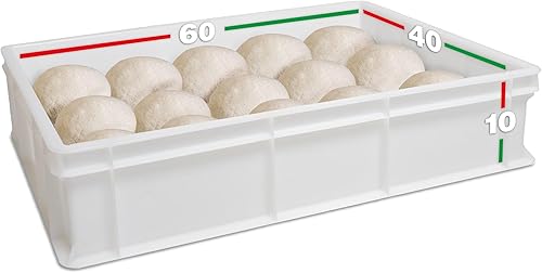 LUNEDA Bac à Levage Pâte 60 x 40 x 10 cm Professionnel - Conteneur Made in Italy Superposable Empilable pour Pain, Pizza, Panetti, Restaurant, Pizzeria, Four (1 Baignoire) - Nail Gallerys