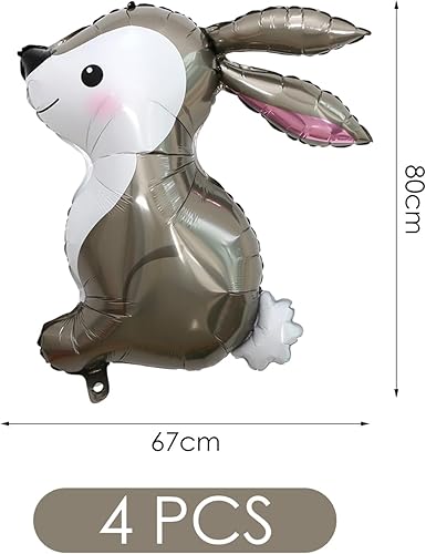 SGSCFG 4 Ballons De Lapin Mignons, Ballons d'anniversaire De Dessins Animés, Décorations De Fête, Jouets Gonflables pour Enfants. - Nail Gallerys