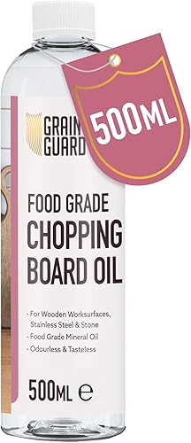 GRAIN GUARD Huile pour Planche à Découper | 500ml | Huile Minérale Alimentaire | Idéale pour Planches à Découper en Bois, Surfaces en Acier Inoxydable et en Pierre | Inodore et Insipide - Nail Gallerys